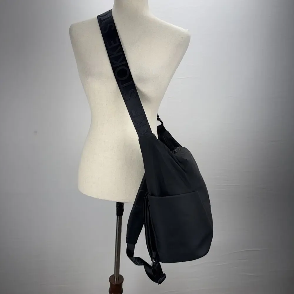 STOKKE Black Diaper Changing Bag Backpack Crossbody‎ Strap Organizer